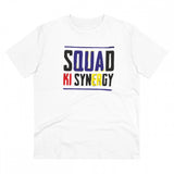 White PC Cotton Squed Ki Syneagy printed men's half-sleeve T-shirt (180GSM) - casual wear