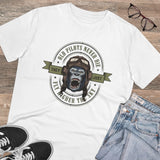 White PC Cotton Gorilla Design Half Sleeve T-Shirt for Men, casual wear with round neck