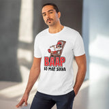 Men's white PC Cotton Baap Ko Mat Sikha printed half-sleeve T-shirt, 180GSM thread count