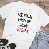 White PC Cotton India Kasam Printed Men's T-Shirt (Half Sleeve, Round Neck, 180GSM)