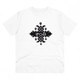 White PC Cotton Men's Telugu Design Half Sleeve T-Shirt (180GSM), casual wear on model