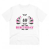 White PC Cotton 40th Birthday Printed Men's T-Shirt (180GSM), half sleeve, round neck design for casual occasions