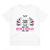White PC Cotton 38th Birthday Printed Men's T-Shirt, half sleeve round neck, 180GSM