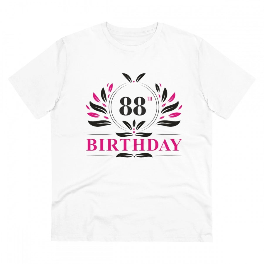 White PC Cotton 88th Birthday T-Shirt (Half Sleeve, Round Neck), men's casual wear for special occasions