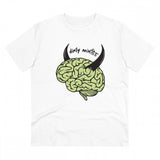 White PC Cotton Men's Dirty Minddid Printed Half Sleeve T-Shirt, casual wear