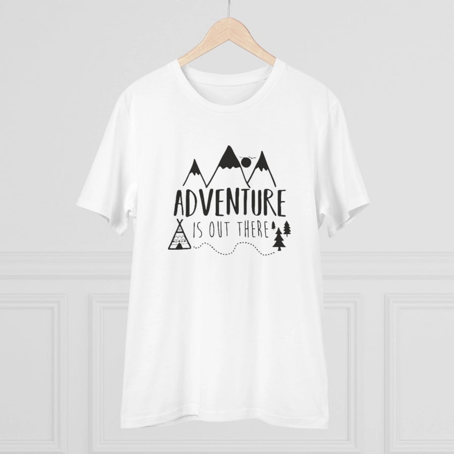 White PC Cotton Men's T-shirt with Explore The Unseen print, 180GSM thread count for casual occasions