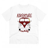 White PC Cotton Explore The Unseen printed men's t-shirt (180GSM), casual occasion wear with half sleeves and round neck