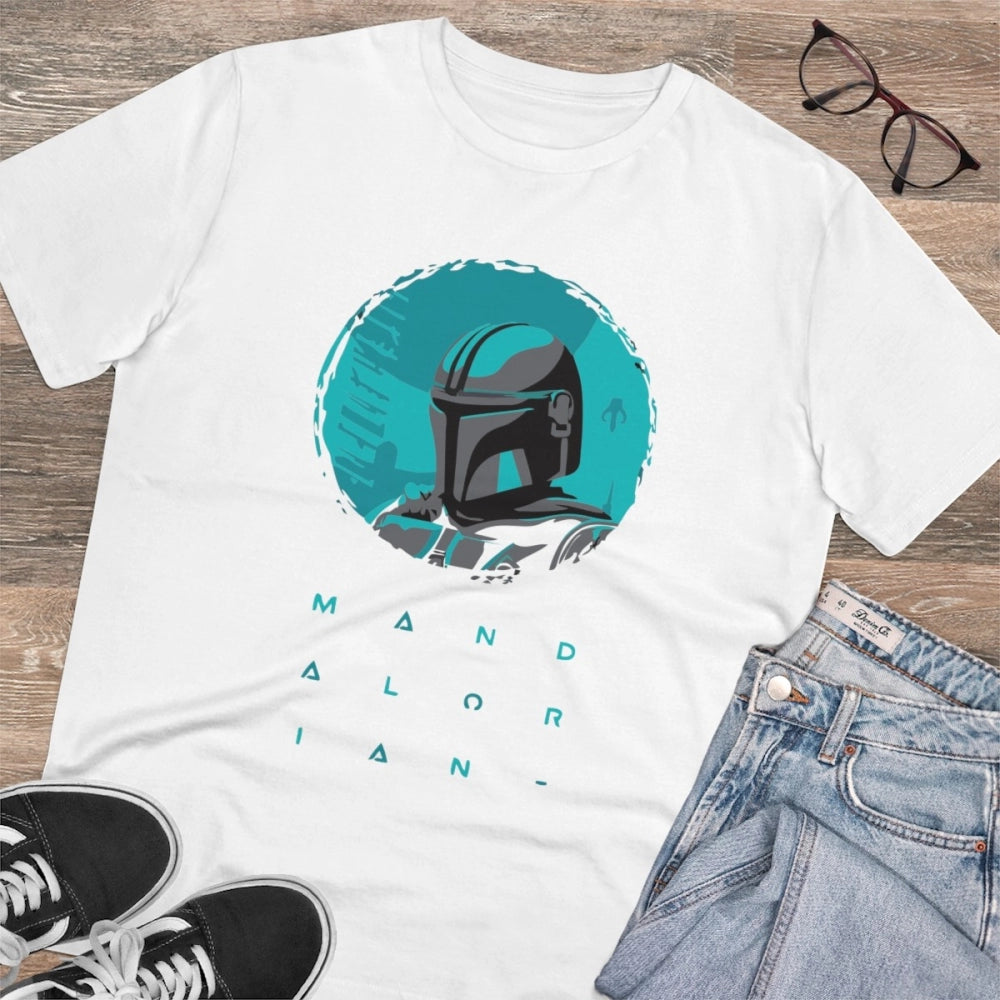 White PC Cotton Star Wars T-Shirt (Half Sleeve, Round Neck) - Men's casual wear