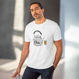 White PC Cotton Men's Marathi Design Half-Sleeve T-Shirt (180GSM) - casual occasion wear