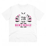 White PC Cotton Men's 78th Birthday Printed Half-Sleeve T-Shirt (180GSM), casual occasion wear