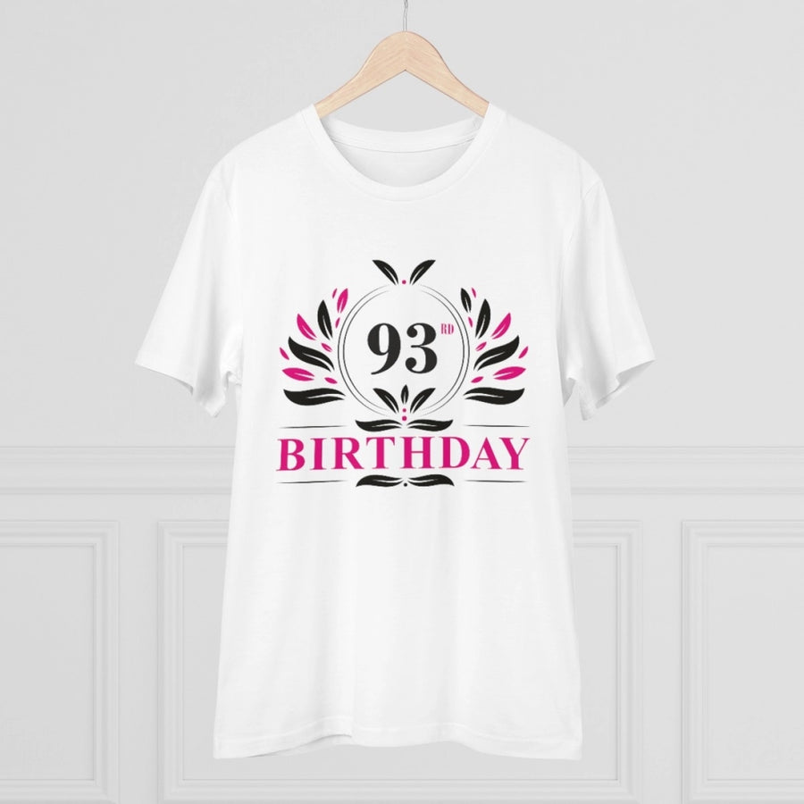 White PC Cotton Men's 93rd Birthday T-Shirt (180GSM), half sleeve round neck for casual occasions