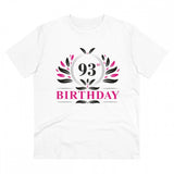 White PC cotton 93rd birthday printed men's t-shirt (half sleeve, round neck), high quality 180GSM thread count
