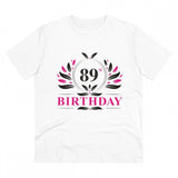 Men's white 180GSM PC cotton half sleeve round neck 89th birthday printed t-shirt for casual occasions