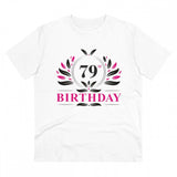 White PC Cotton Men's 79th Birthday Printed T-Shirt (180GSM), half sleeve round neck, casual occasion