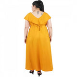 Yellow fit-and-flare polyester dress for women, casual occasion with round neck and short sleeves