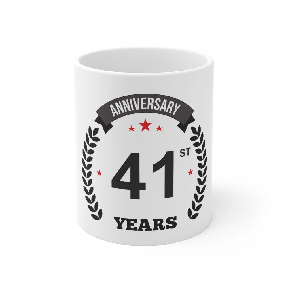 Ceramic 41st anniversary coffee mug with print
