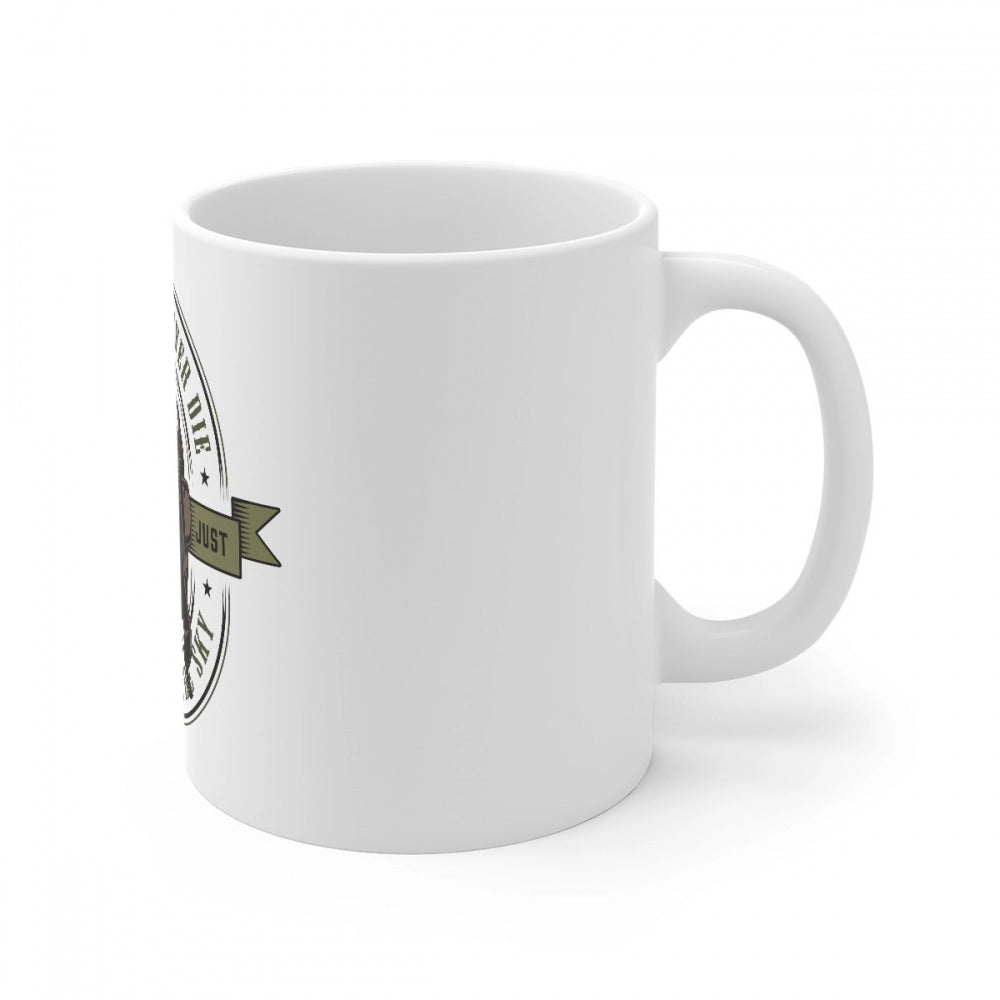 White ceramic mug with gorilla desing and 330ml capacity