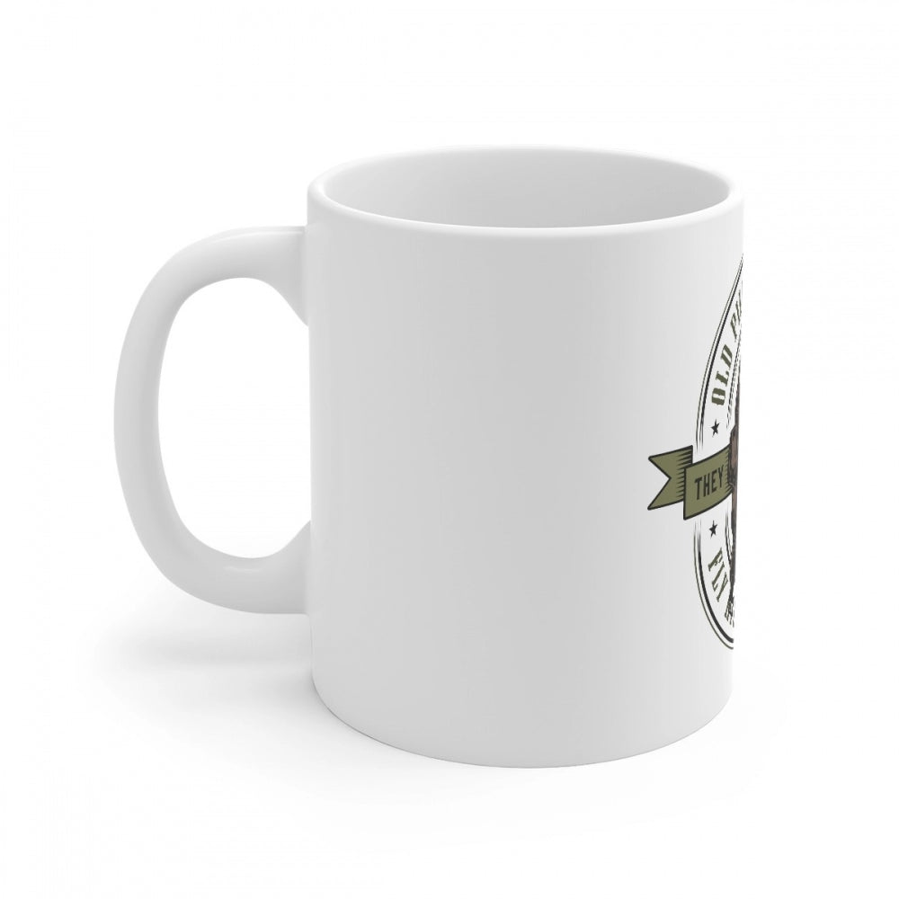 White ceramic coffee mug with gorilla design print