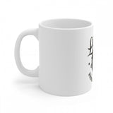 White ceramic mug with gorilla design print 330ml