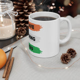 White ceramic coffee mug with motivational quote