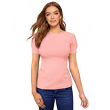 Pink women's crew neck T-shirt
