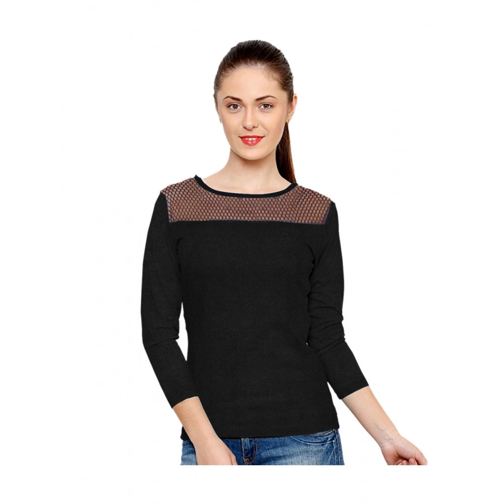 Black womens t-shirt with spaghetti straps and V neckline, western wear style