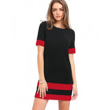 Black and red hosiery T-shirt, short sleeve