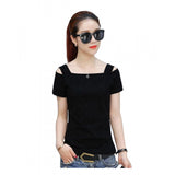 Black spaghetti strap t-shirt for women's western wear