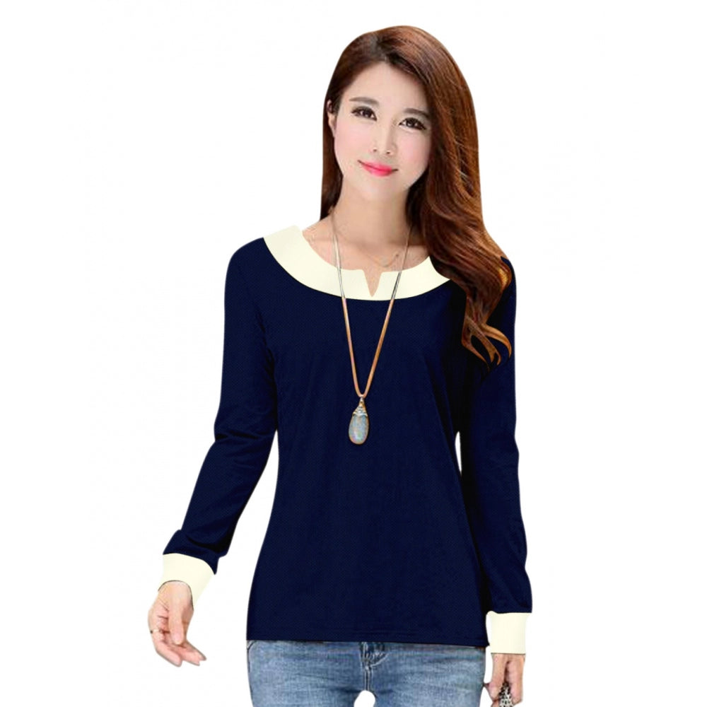 Navy blue women's western wear hosiery T-shirts