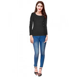 Black cotton Western style T-shirt
