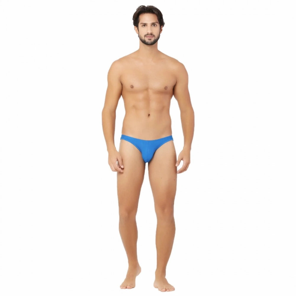 Blue cotton spandex ultra-soft men's briefs underwear, comfortable fit for all-day wear