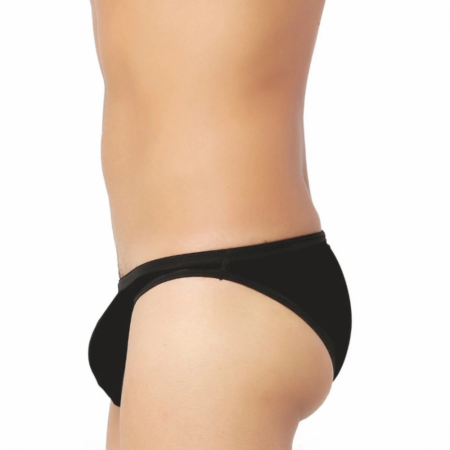 Black cotton ultra-soft men's briefs underwear - comfortable, contoured pouch, all-day fresh technology