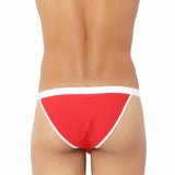 Men's red and white cotton spandex underwear, durable and stretchable for all-day comfort