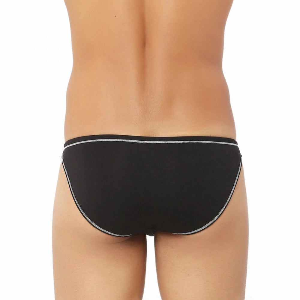 Black bamboo spandex men's underwear - sweat-resistant, UV protection, ultra-fresh fabric. Close-up image