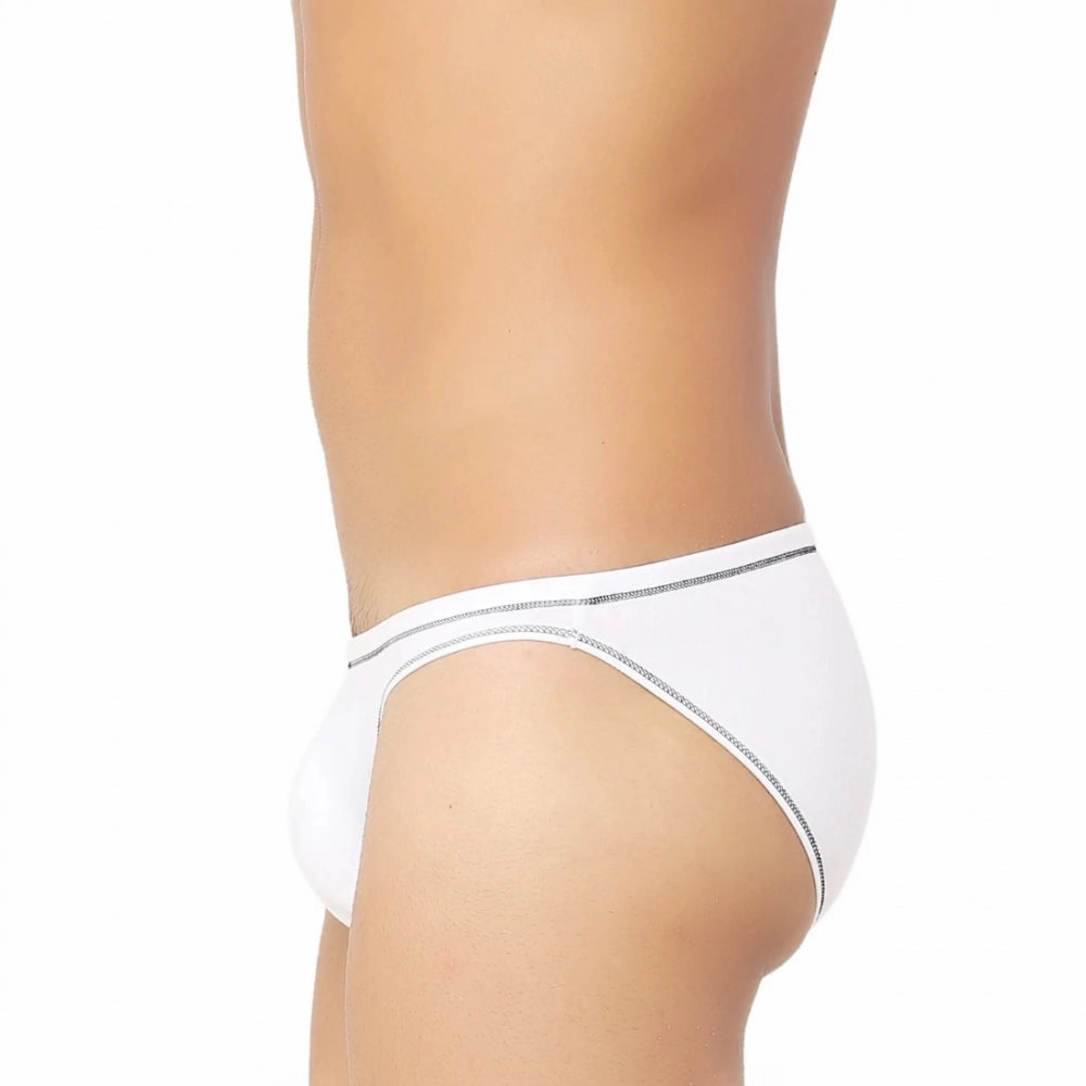 White bamboo spandex men's briefs underwear - long-lasting freshness, UV protection, sweat-resistant
