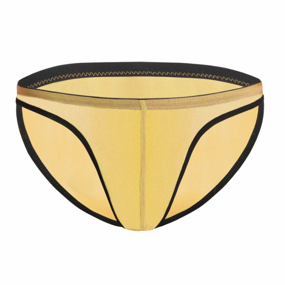 Turmeric orange mesh power net men's brief underwear - supportive, soft, all-day fresh, non-returnable