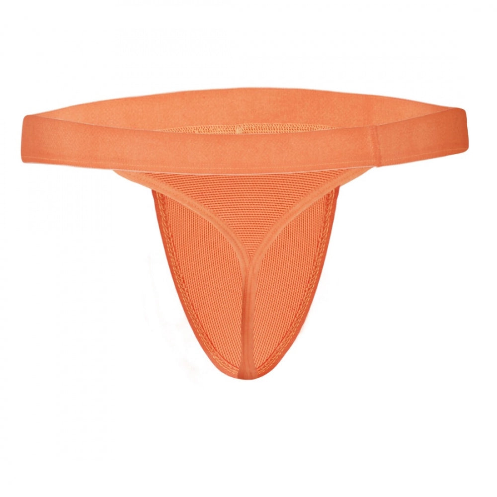 Tiger Orange nylon string side briefs for men - intimate wear for special occasions