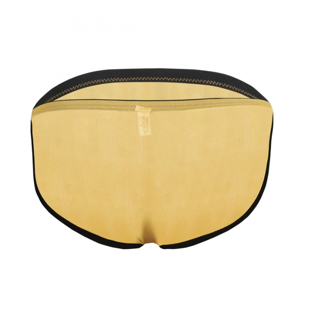 Transparent orange mesh underwear for men, contoured pouch, all-day fresh technology