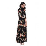 Womens Rayon Printed Maxi Dress Black Rayon