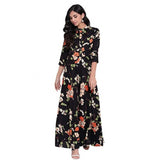 Womens Rayon Printed Maxi Dress Black Rayon