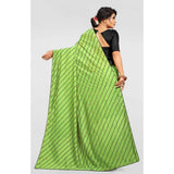 LightGreen Vichitra saree with unstitched brocade blouse featuring sequence work, displayed on mannequin for daily wear