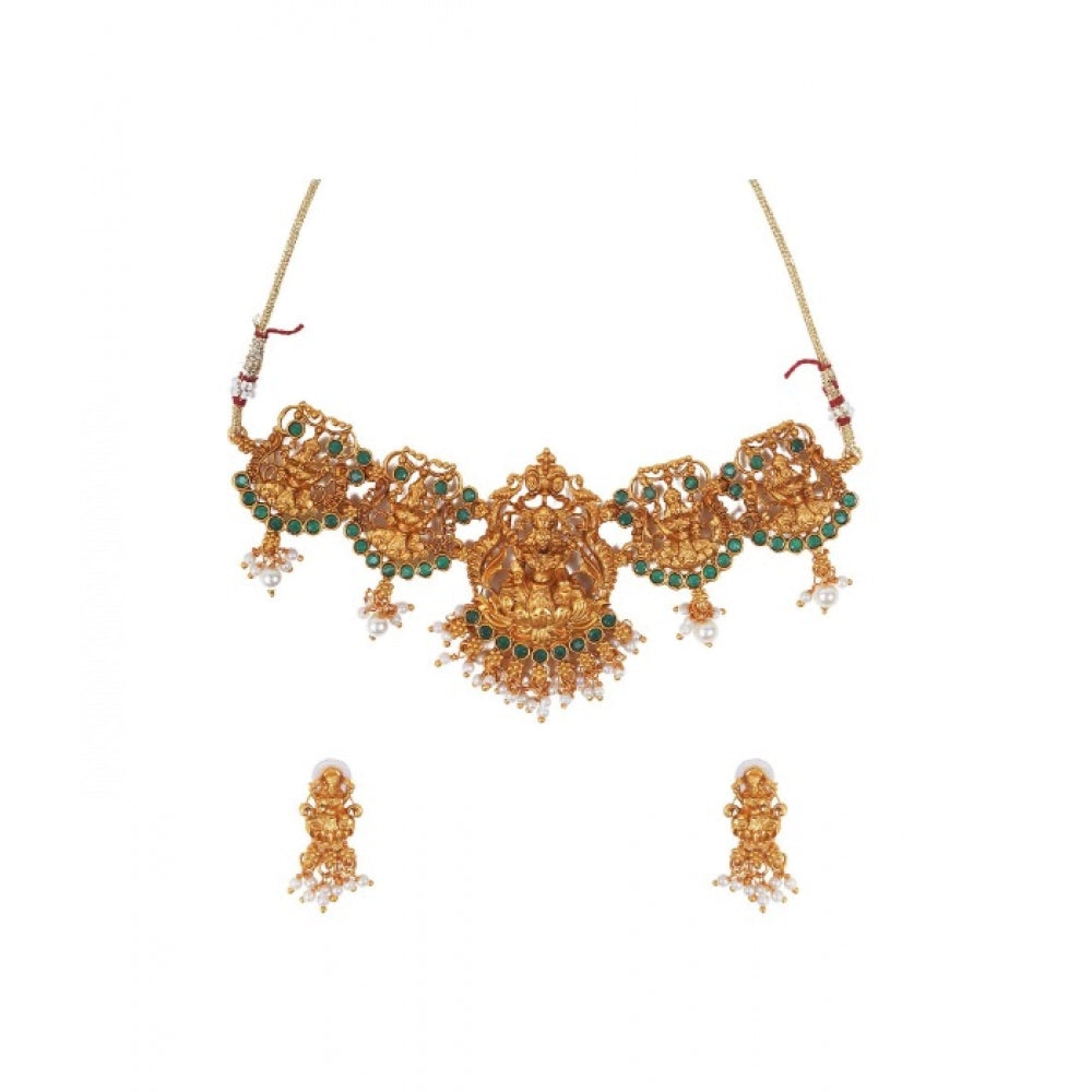 Women's Elegent Temple Jewellery Set (Green, Free Size)