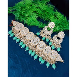 Women's Necklace Chowker Set (Green, Free Size)