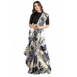 Black Joya Silk saree with unstitched blouse (5-6 mtrs), intricate printed design on premium silk fabric