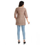 Multicolor viscose blend women's 3/4 sleeve tunic short top, vibrant and stylish fashion attire for casual wear
