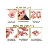 1St Anniversary Rose Gold Foil Balloons With Happy Decoration Items Set (Multicolor) - GillKart