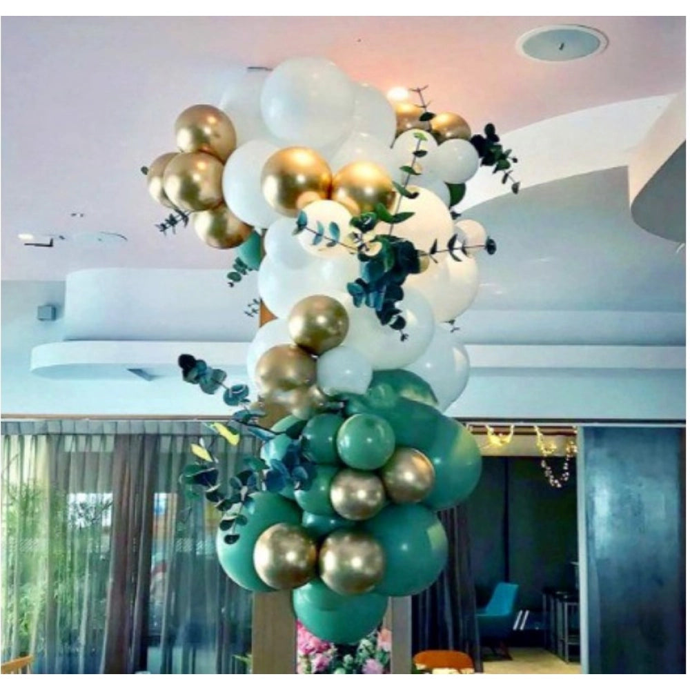Multicolor birthday decoration combo: gold banner, metallic balloons, air pump. Eco-friendly, non-toxic, safe for kids