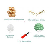 Multicolor birthday decoration combo: gold banner, foil balloons, pump - eco-friendly, non-toxic, party essentials for children
