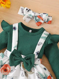 Green modal round neck frock dress for kids (6-12M, 9-12M, 1-2Y, 2-3Y, 3-4Y, 4-5Y) - Indian ethnic winter wear