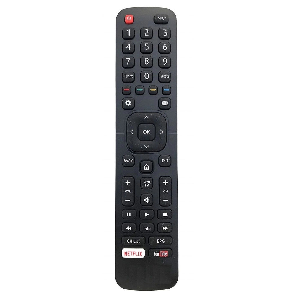 Black Infrared Remote with YouTube and Netflix, compatible with Lloyd Smart TV LCD/LED. Ergonomic design for comfortable use." (124 characters)